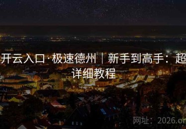 开云入口·极速德州｜新手到高手：超详细教程